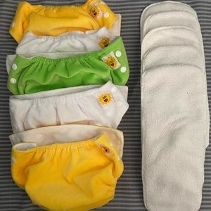 5 Cloth Adjustable Diapers & 5 heavy duty liners